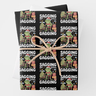 Funny SarcasticChristmas Sagging But Still Gagging Wrapping Paper Sheets