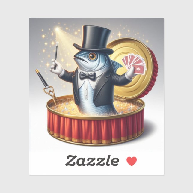  Funny Sardine Magician Trickster Illusion Fish Sticker (Sheet)