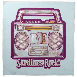 Funny sardines tin stereo cloth napkin