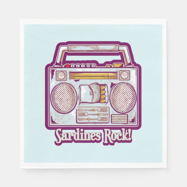 Funny sardines tin stereo napkins (Front)