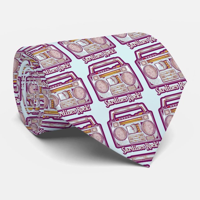 Funny sardines tin stereo neck tie (Rolled)