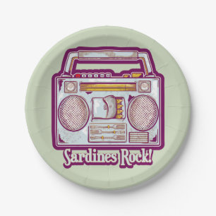 Funny sardines tin stereo paper plates