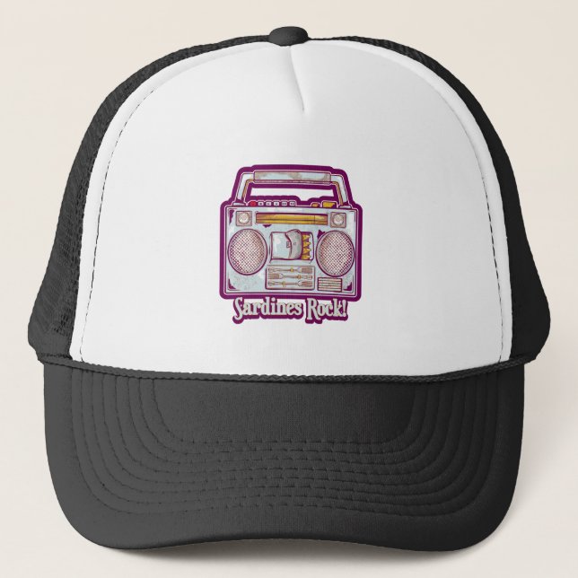 Funny sardines tin stereo trucker hat (Front)