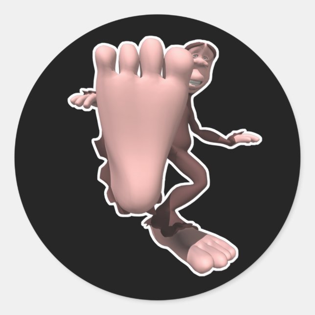 funny sasquatch bigfoot classic round sticker (Front)