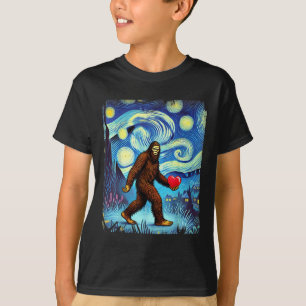 Funny Sasquatch Bigfoot Heart Valentines Day Boys T-Shirt