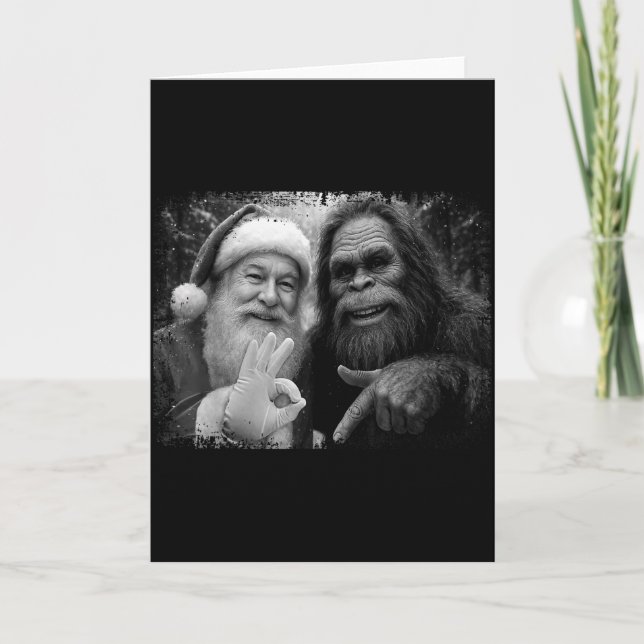 Funny Sasquatch Bigfoot Santa Six Seven 6 7 Meme C Card (Front)