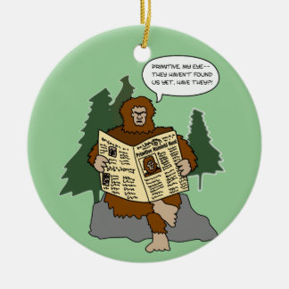 Funny Sasquatch Cartoon Christmas Tree Ornament