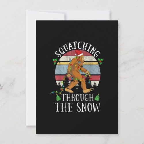 Funny Sasquatch Christmas Squatching Bigfoot Xmas  Invitation