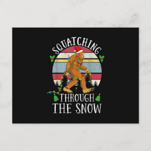 Funny Sasquatch Christmas Squatching Bigfoot Xmas Postcard