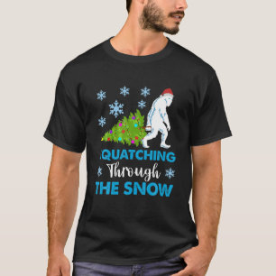 Funny Sasquatch Christmas Squatching Bigfoot Xmas T-Shirt
