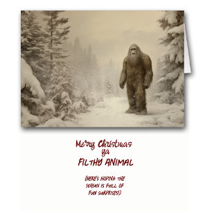 Funny Sasquatch Filthy Animal Christmas Cards