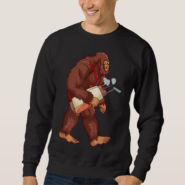 Funny Sasquatch Lover Golf Gift Bigfoot Golfer Gol Sweatshirt (Front)
