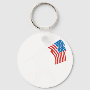 Funny Sasquatch Rock And Roll Usa Flag For Bigfoot Keychain