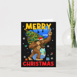 Funny Sasquatch Santa Bigfoot Christmas Tree Xmas Card