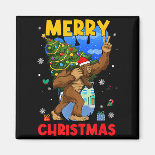 Funny Sasquatch Santa Bigfoot Christmas Tree Xmas Magnet
