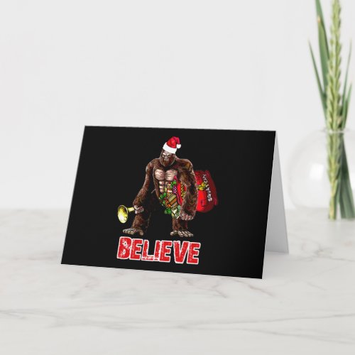 Funny Sasquatch Santa Claus Christmas Design Holiday Card