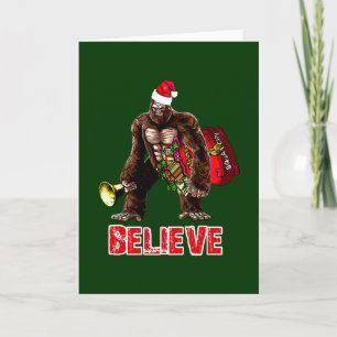 Funny Sasquatch Santa Claus Christmas Design Holiday Card