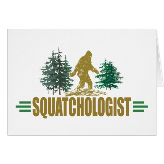 Funny Sasquatch, Squatchin, Squatching, Believer Cards (Front Horizontal)