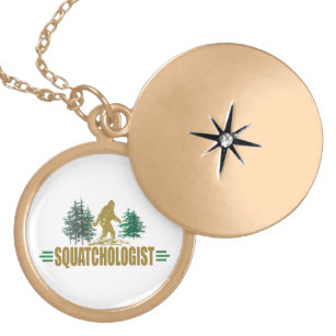 Funny Sasquatching, Sasquatch Hunter's Gold Plated Necklace