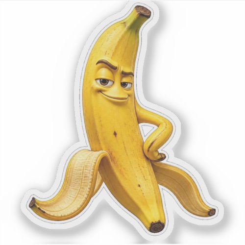 Funny Sassy Banana Character Sticker