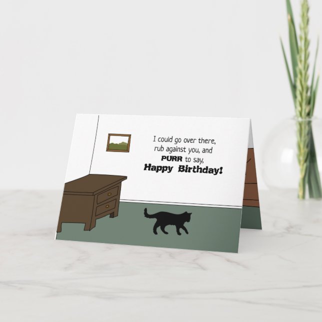 Funny Sassy Cat Snarky Happy Birthday Cat Lover Card (Front)