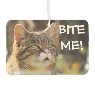 Funny Sassy Cat with Attitude Bite Me Air Freshener