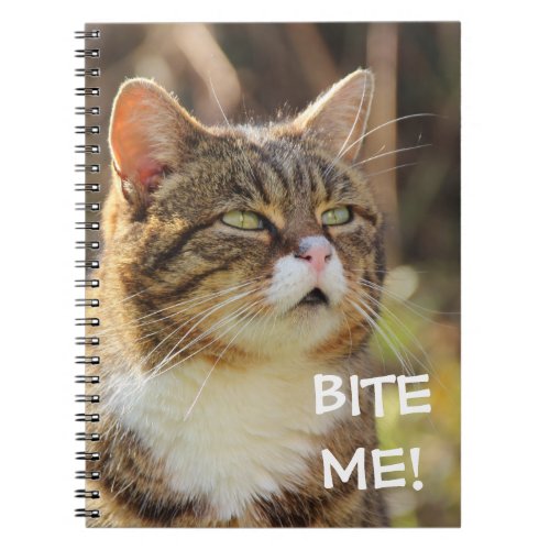 Funny Sassy Cat with Attitude Bite Me Notebook