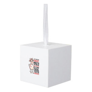 Funny Sassy Cow Smart Mouth Vintage Graphic_1 Cube Ornament
