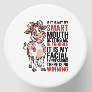 Funny Sassy Cow Smart Mouth Vintage Graphic_1 Mini Candle Favors