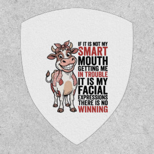 Funny Sassy Cow Smart Mouth Vintage Graphic_1 Patch