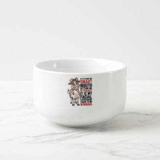 Funny Sassy Cow Smart Mouth Vintage Graphic_1 Soup Mug