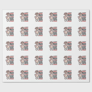 Funny Sassy Cow Smart Mouth Vintage Graphic_1 Wrapping Paper