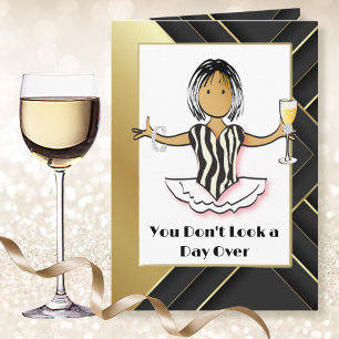 Funny Sassy Fab Female Cartoon Ethnic Birthday Card