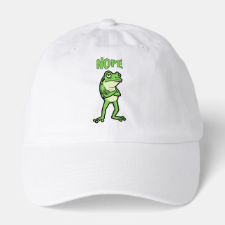 Funny Sassy Frog Nope, Grumpy Toads Cartoon Illus Hat