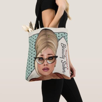 Funny Sassy Sixties Beehive Hair And Beauty Tote Bag by LaBoutiqueEclectique at Zazzle