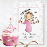 Funny Sassy Snarky Female Cartoon 50th Birthday  Card<br><div class="desc">Do you know someone that is perpetually 29,  39 or some other age?  This funny and sassy card lets the birthday gal pick how old she is :)  You can personalize her name and even the ages shown on the front and inside!</div>
