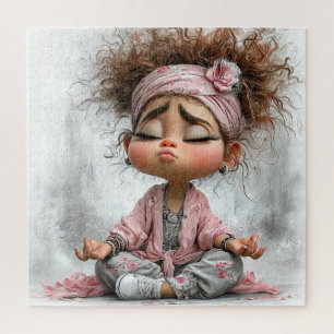 Funny Sassy Yoga Art Jigsaw Puzzle