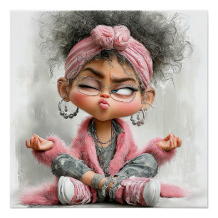 Funny Sassy Yoga Art Poster