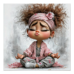 Funny Sassy Yoga Art Poster