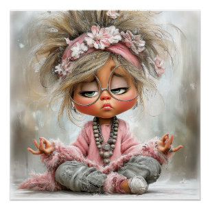 Funny Sassy Yoga Art Poster