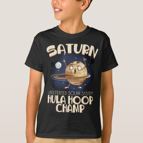 Funny Saturn Hula Hoop Gift Cool Solar System Cham T_Shirt