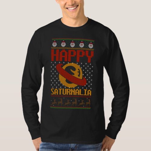 Funny Saturnalia Saturn Ugly Christmas Sweater Sol