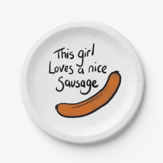 Funny Sausage Birthday Party Plate