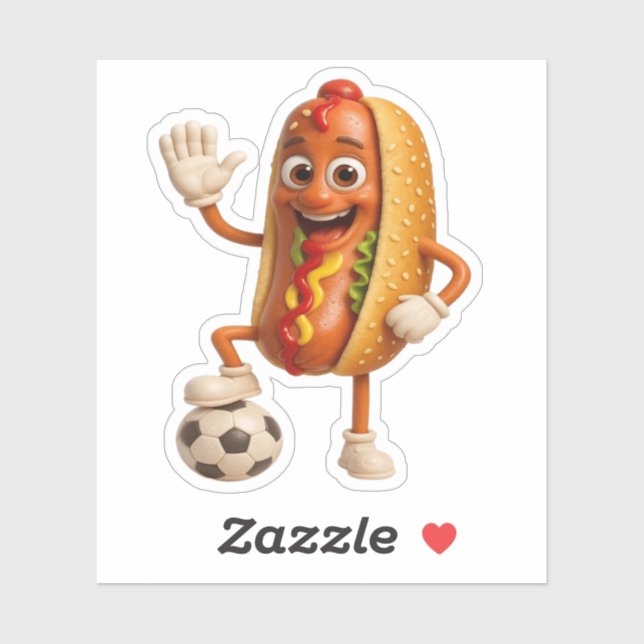 Funny Sausage Sandwich Cartoon Sticker (Sheet)