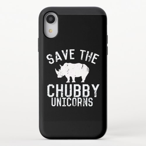 Funny Save  Chubby Unicorns Fat Rhino iPhone XR Slider Case