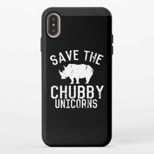 Funny Save  Chubby Unicorns Fat Rhino iPhone XS Max Slider Case