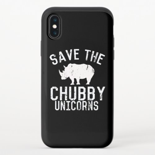 Funny Save  Chubby Unicorns Fat Rhino iPhone XS Slider Case