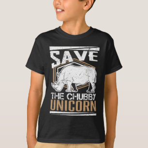 Funny Save the Chubby Unicorns Fat Rhino Vintage T-Shirt