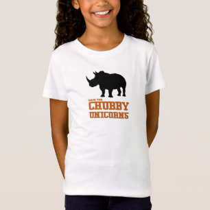 Funny Save the Chubby Unicorns Rhino Orange T-Shirt