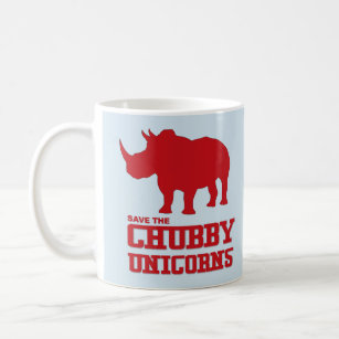 Funny Save the Chubby Unicorns Rhino Red Coffee Mug